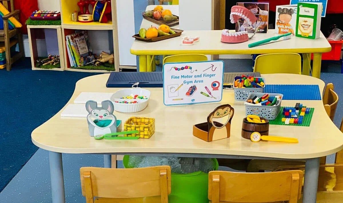 Blooming Years Nursery Wimbledon - colourful activity stations for fine motor skills
